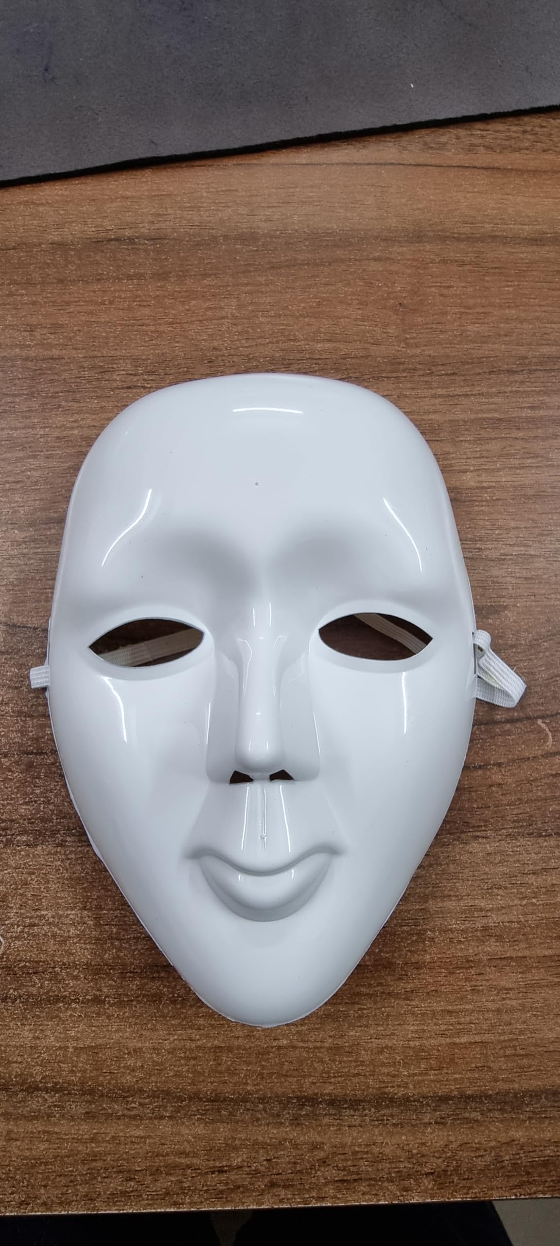 SAUDEEP INDIA Pack of 5 Plastic Plain White Face Mask with Elastic